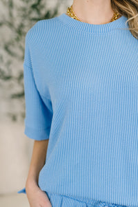 Fight the Feeling Top and Bottom Set in Sky Blue