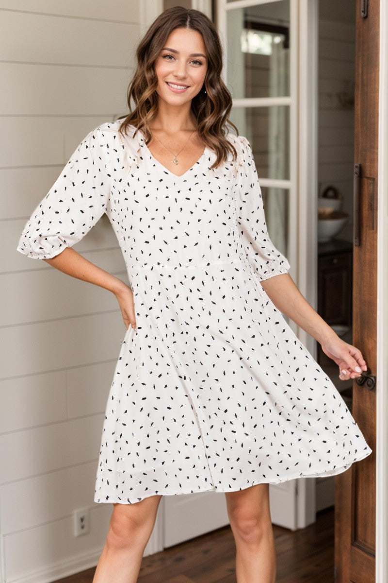 Flirty Ava - Ivory Dress