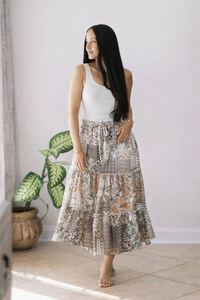 Floral Patches - Midi Skirt
