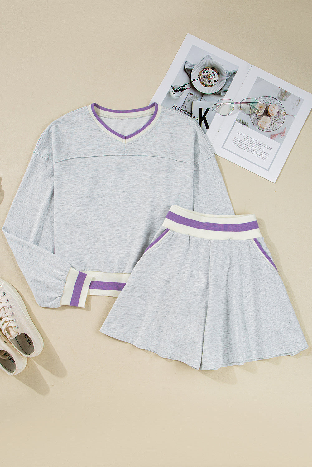Grey Athletic Shortie Set