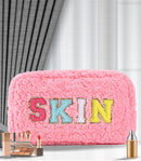 Plush Chenille Letter Cosmetic Bag