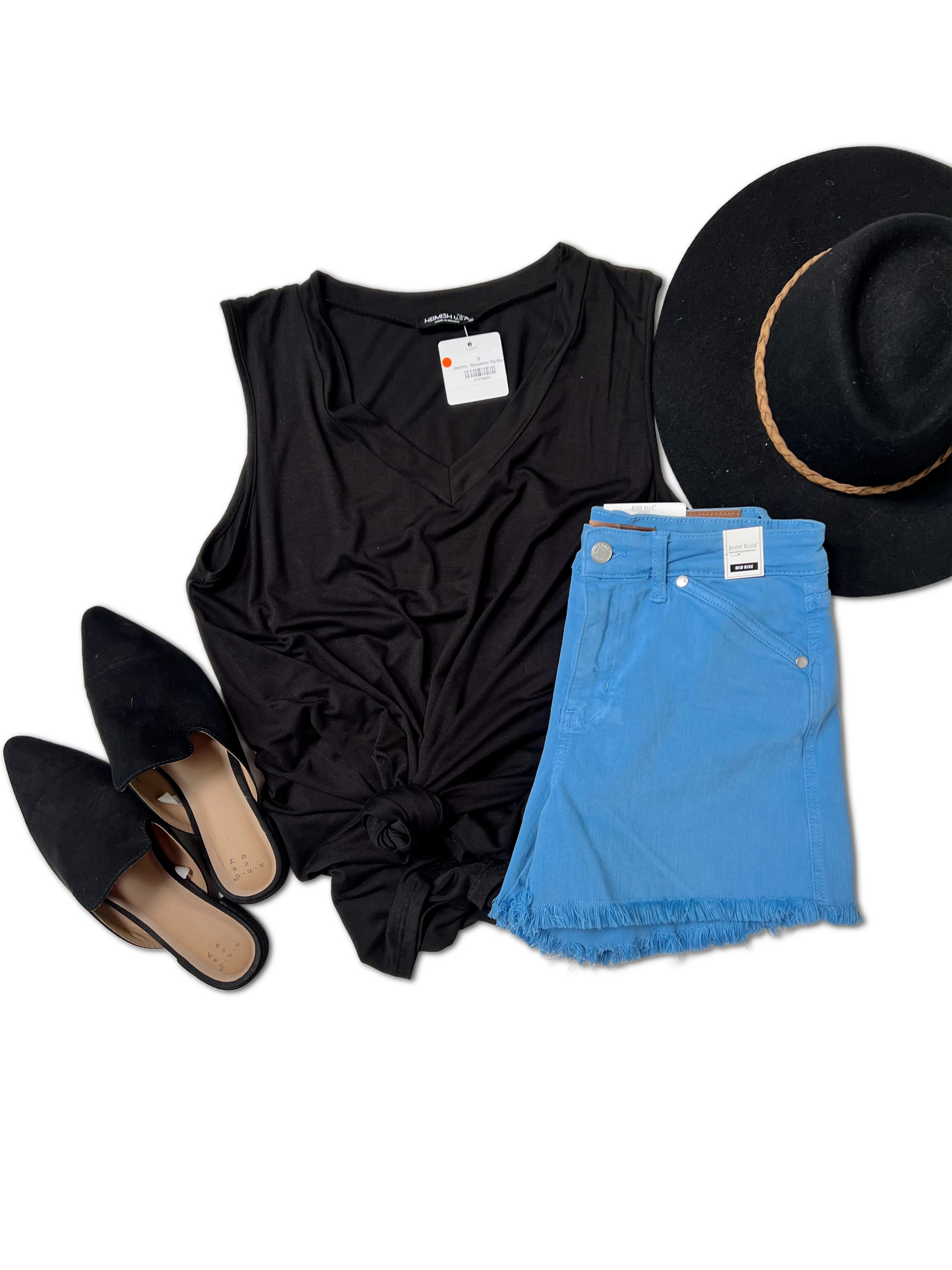 Jasmine - Sleeveless Top Black