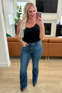 Josephine Mid Rise Raw Hem Bootcut Jeans - The Sapphire Star