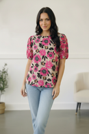 All Dressed Up with Nowhere to Go Floral Blouse