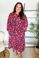 Look Adorable Ribbon Bow Tie Babydoll Tiered Maxi Dress