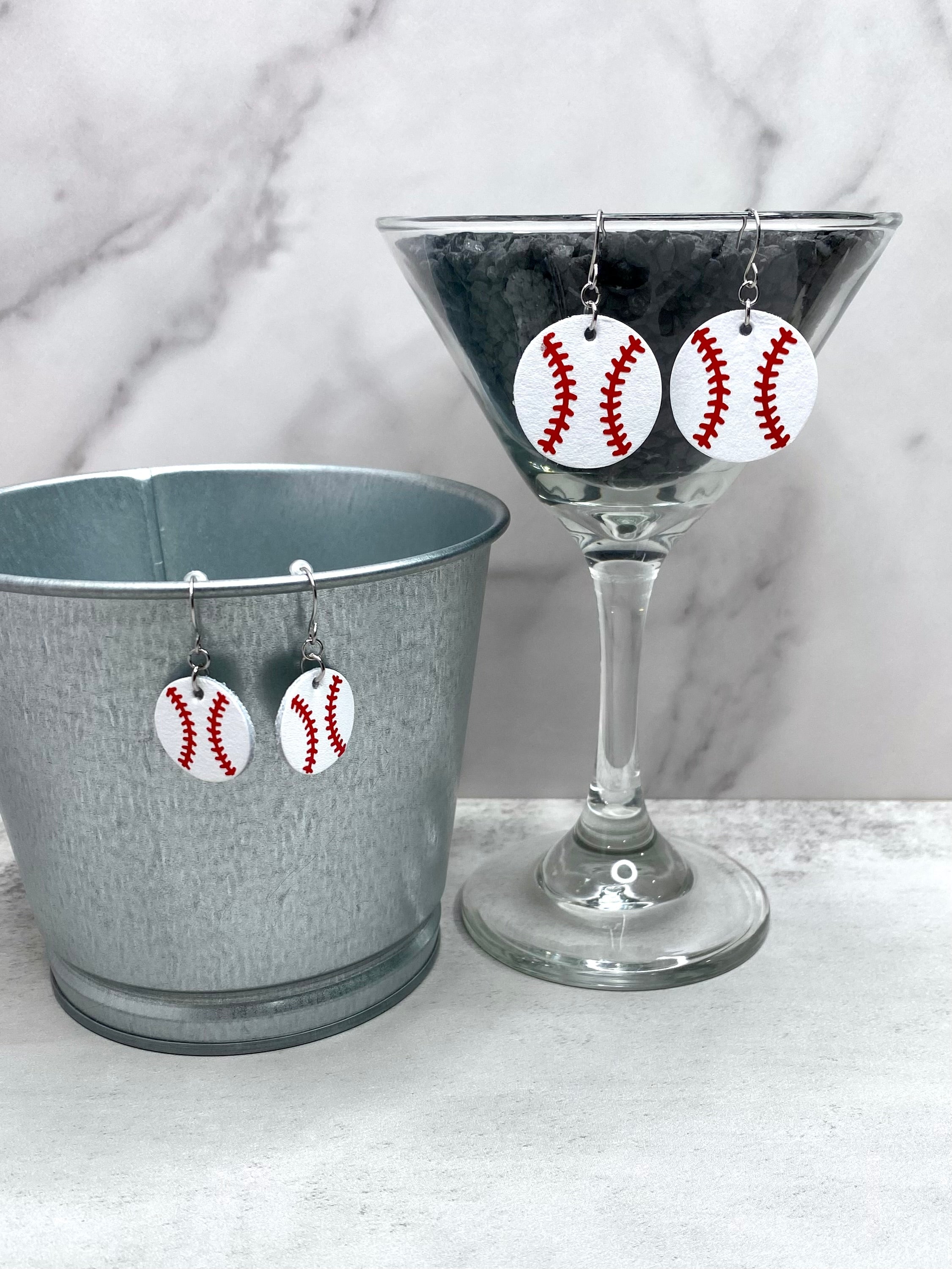 Medium Baseball Earrings