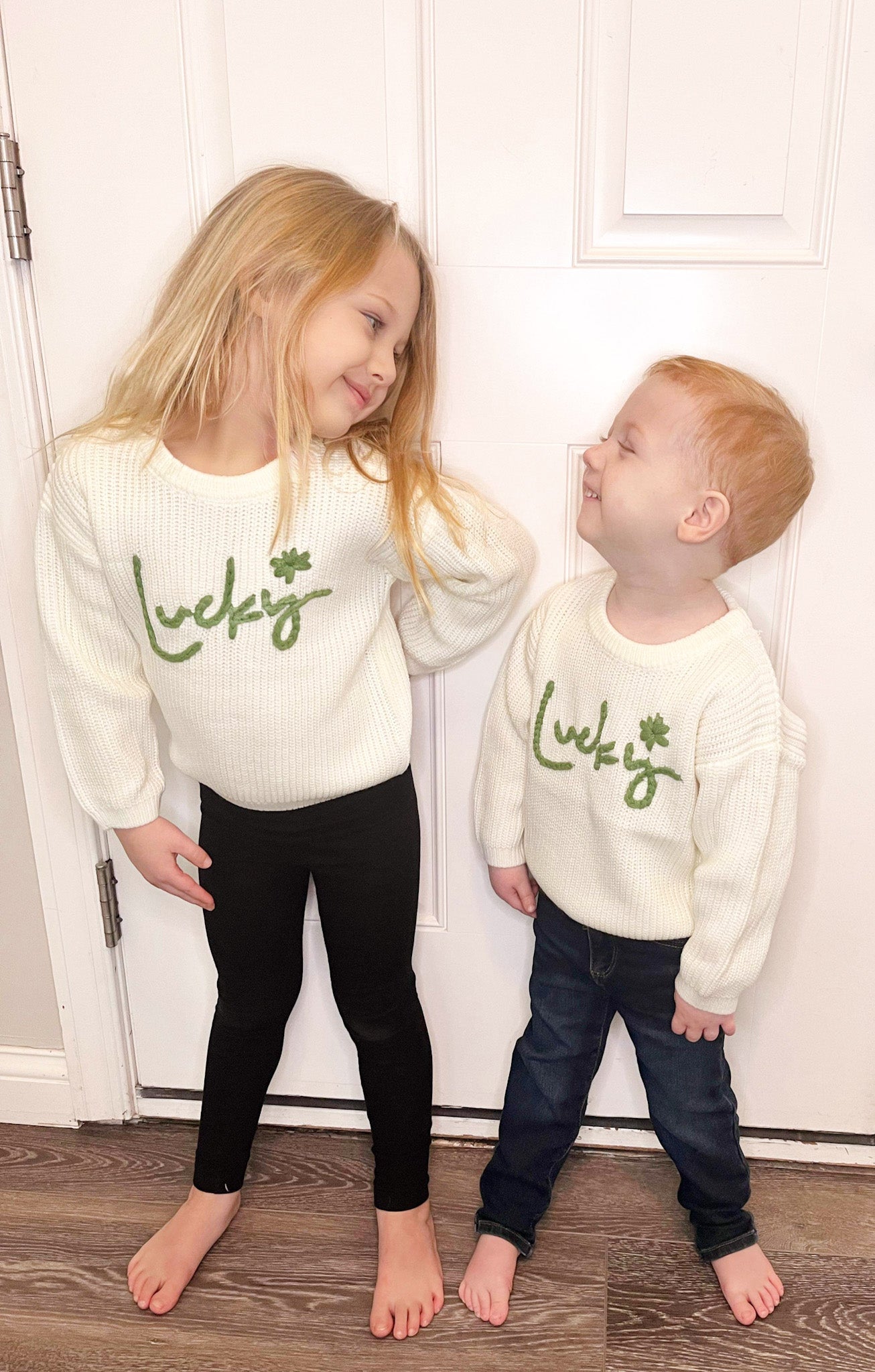 Kids Rope Embroidered Lucky Sweater