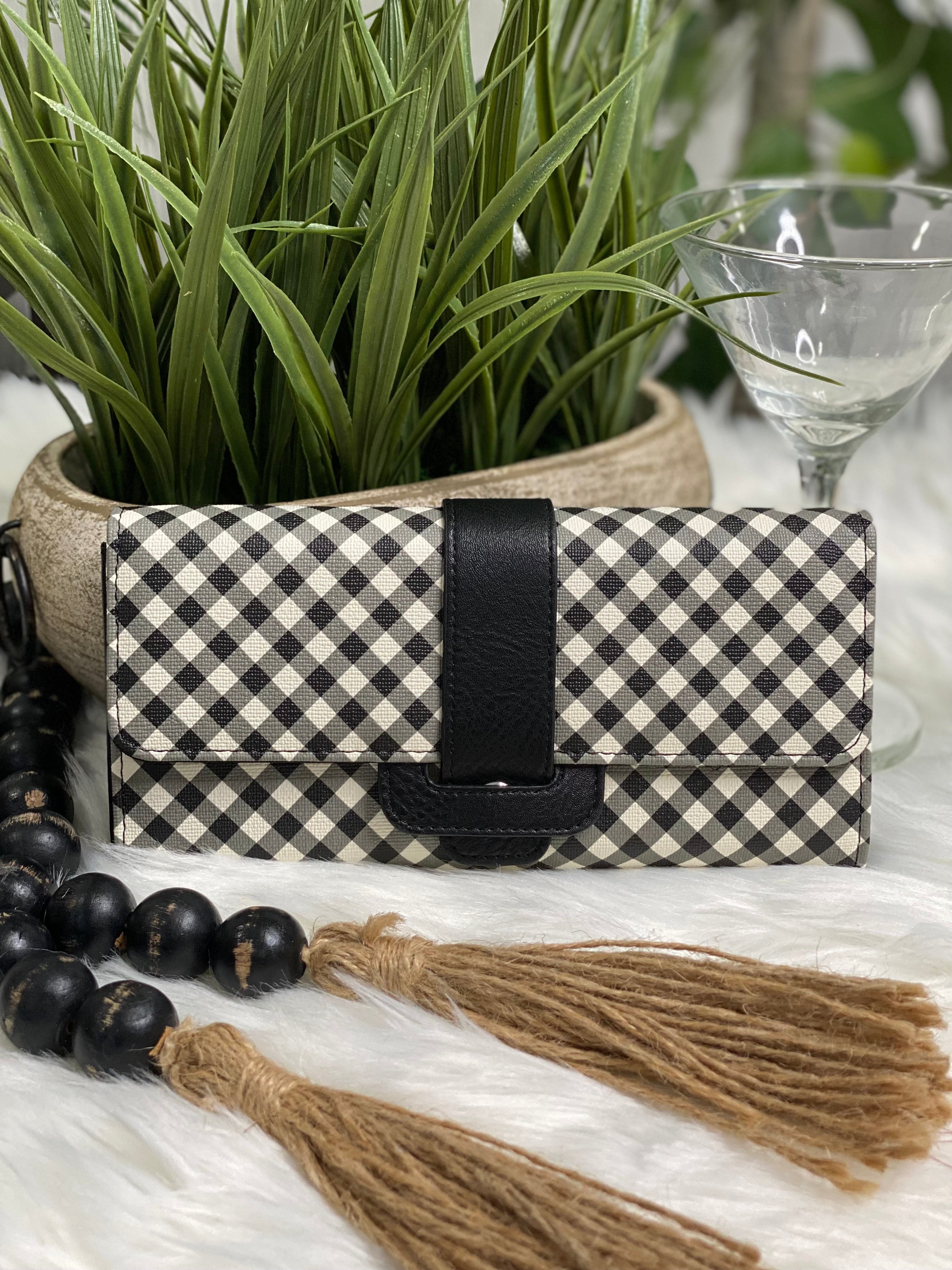 Michelle Crossbody in Black Gingham