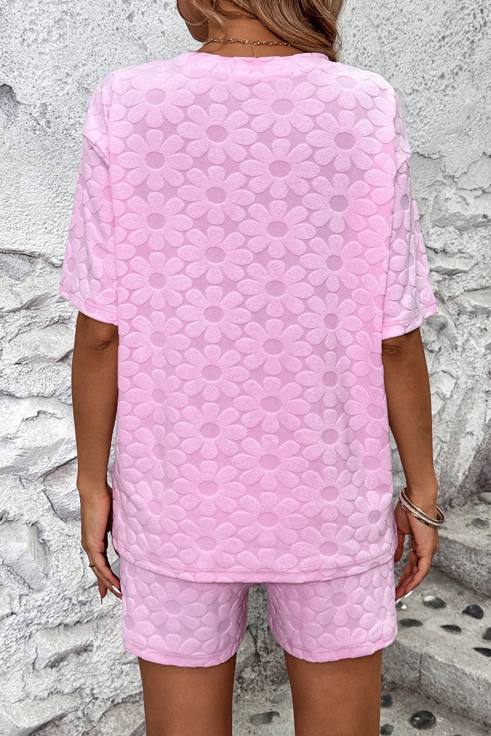 Pink Flower Textured Set
