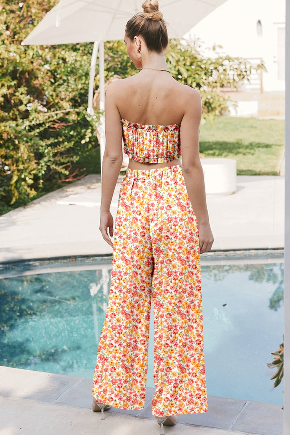 Floral Bandeau Pants Set