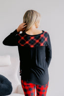 Crimson Cabin Plaid V-Neck