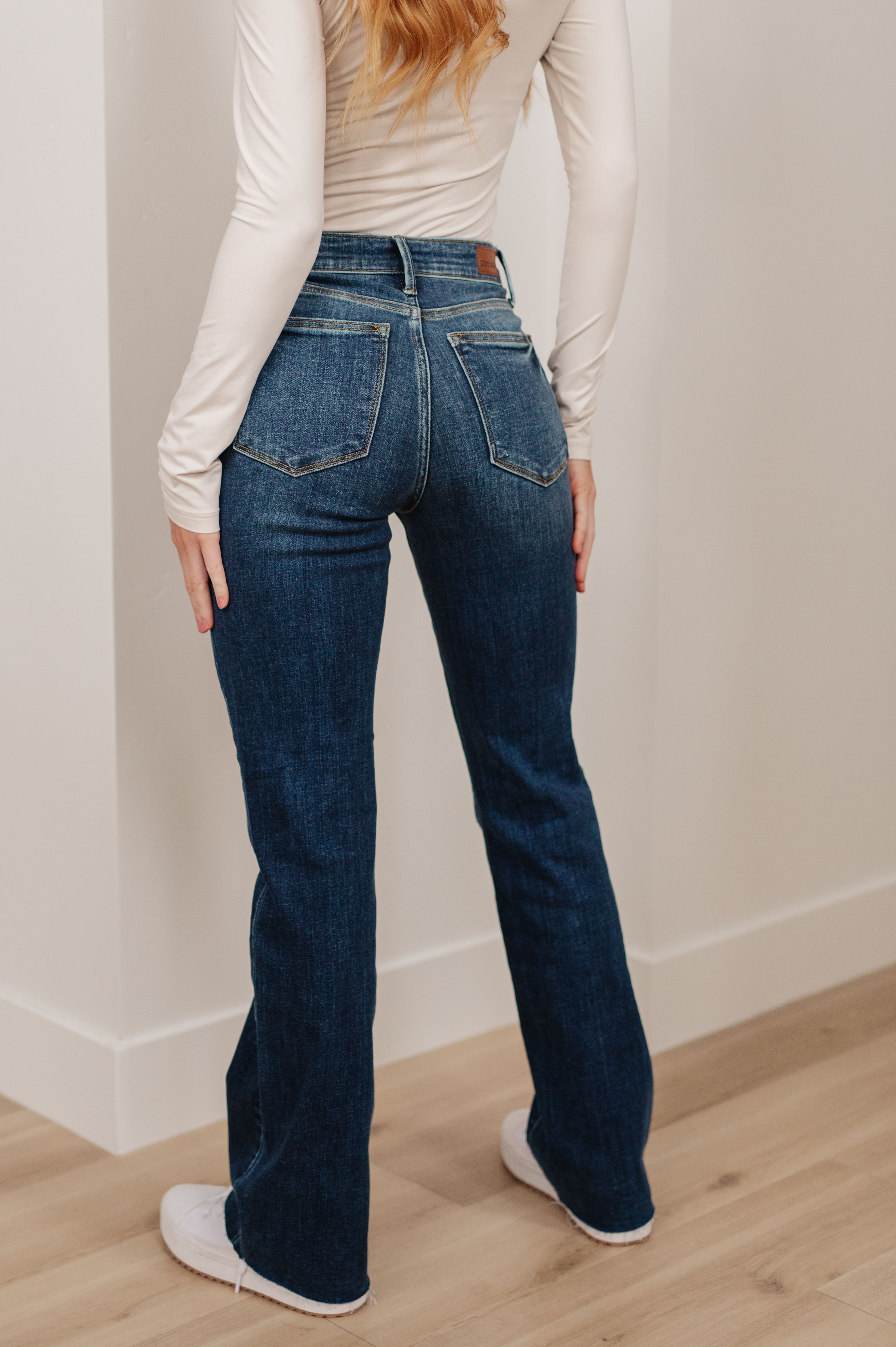 Josephine Mid Rise Raw Hem Bootcut Jeans - The Sapphire Star