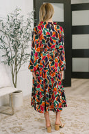 Leafing it All Behind Long Sleeve Tiered Dress
