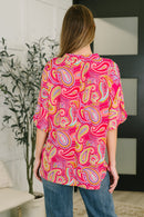 Lizzy Breeze Top in Hot Pink Paisley