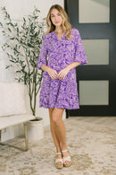 Lizzy Sunday Dress in Purple Paisley