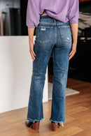 Judy Blue Rose High Rise 90's Straight Jeans in Dark Wash - The Sapphire Star