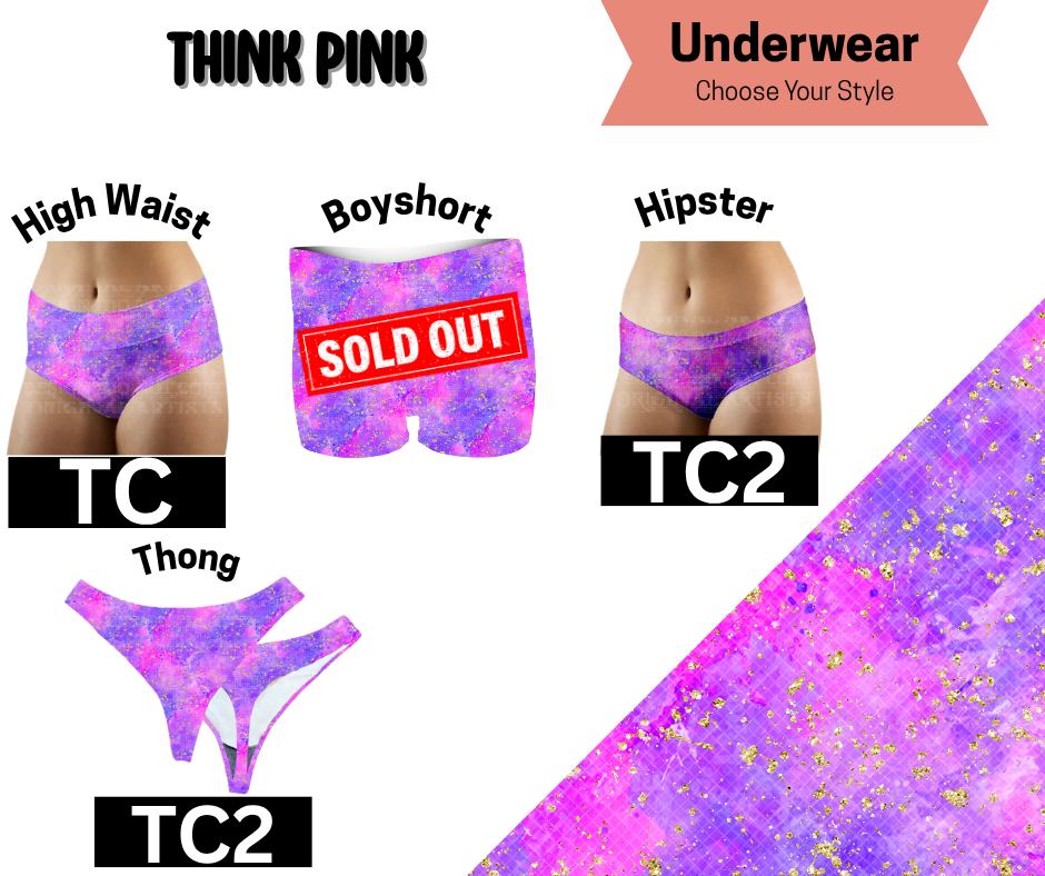 Think Pink Hipster, High Waist  Thong Underwear