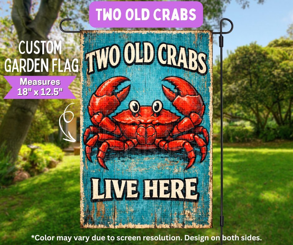 Two Old Crabs Garden Flag