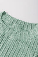 Sleet Solid Color Textured Flutter Sleeve Top