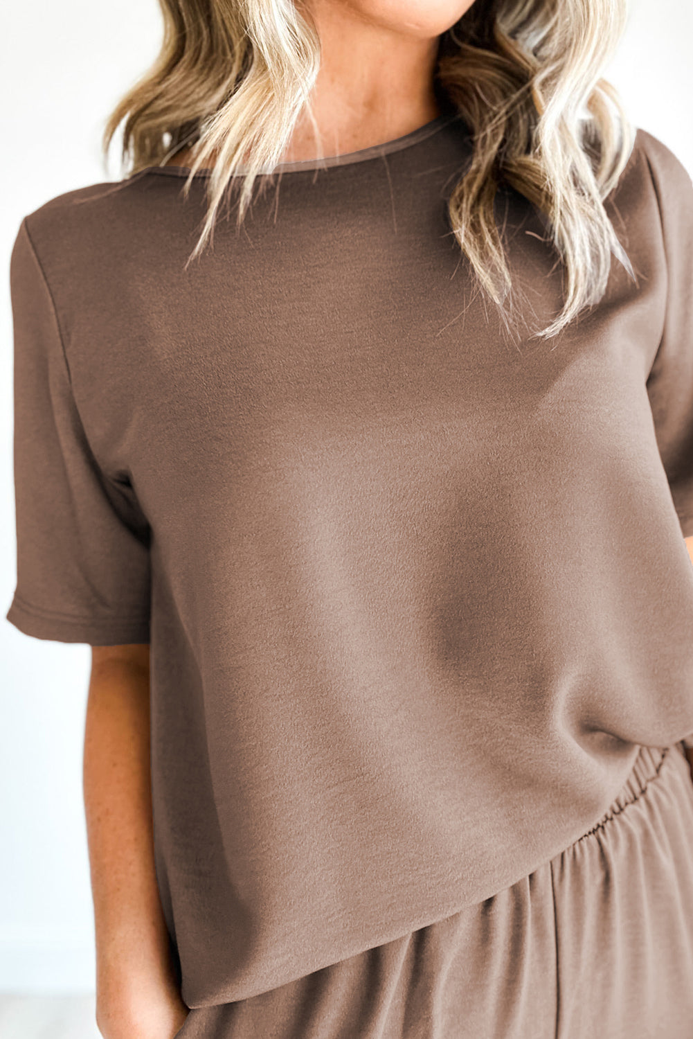Neutral Tee and Wide Leg Pants Set