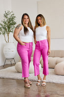 RFM Crop Chloe Full Size Tummy Control High Waist Raw Hem Jeans