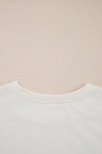 Beige 2pcs Cropped Tee and Ruffle High Waist Skort Set