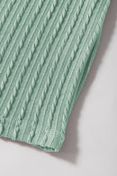 Sleet Solid Color Textured Flutter Sleeve Top