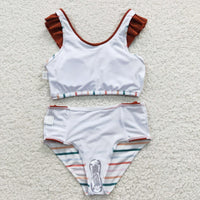 striped two piece swimsuit