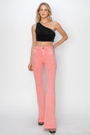 RISEN Full Size High Rise Side Slit Cargo Bootcut Jeans