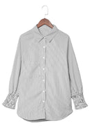 Black Striped Casual Blouse