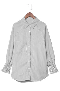 Black Striped Casual Blouse