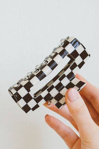 Black Checkered Hair Claw