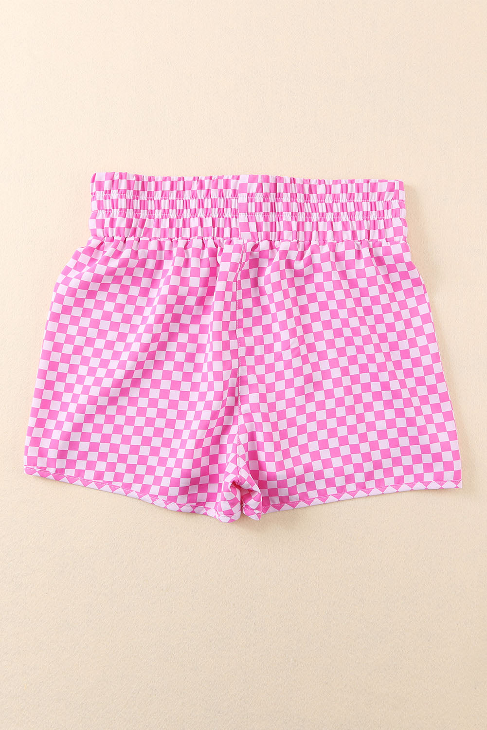 Pink Plaid Print High Waisted Athletic Shorts - The Sapphire Star