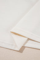 Beige 2pcs Cropped Tee and Ruffle High Waist Skort Set