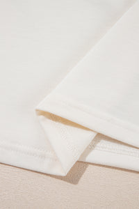 Beige 2pcs Cropped Tee and Ruffle High Waist Skort Set