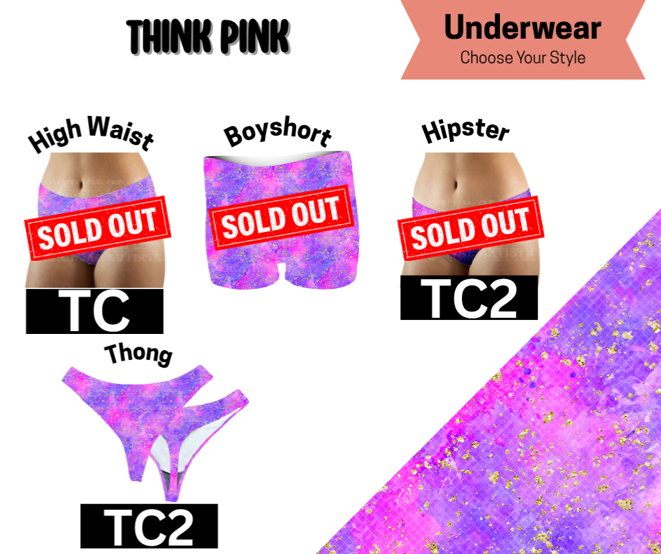 Think Pink Hipster, High Waist  Thong Underwear