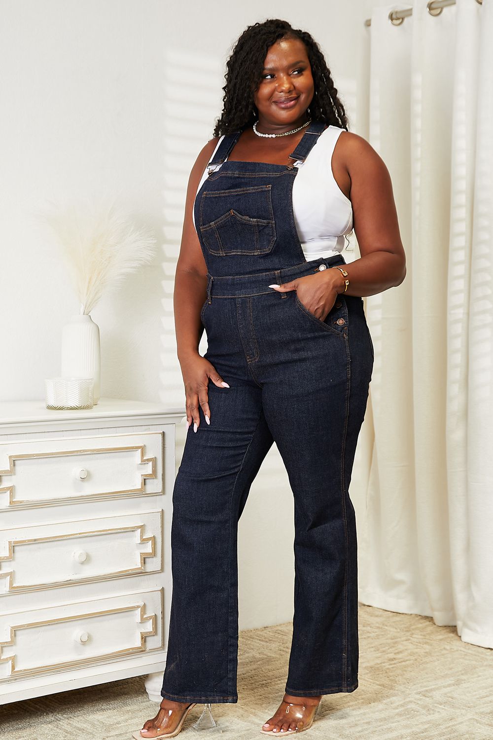 Judy Blue Full Size High Waist Classic Denim Overalls - The Sapphire Star