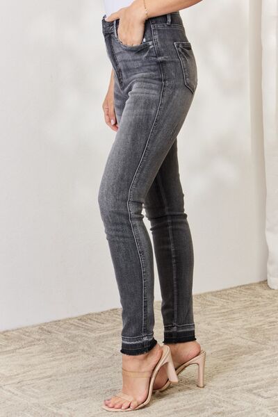 Judy Blue Full Size High Waist Tummy Control Release Hem Skinny Jeans - The Sapphire Star