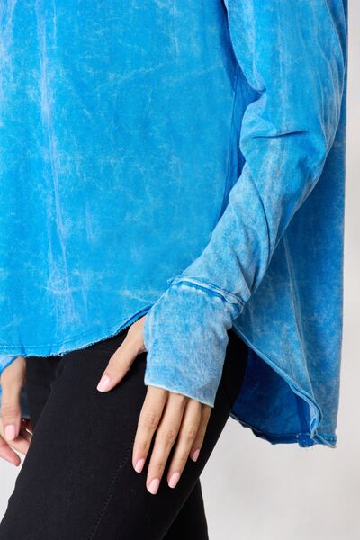 Zenana Round Neck Long Sleeve Top - The Sapphire Star