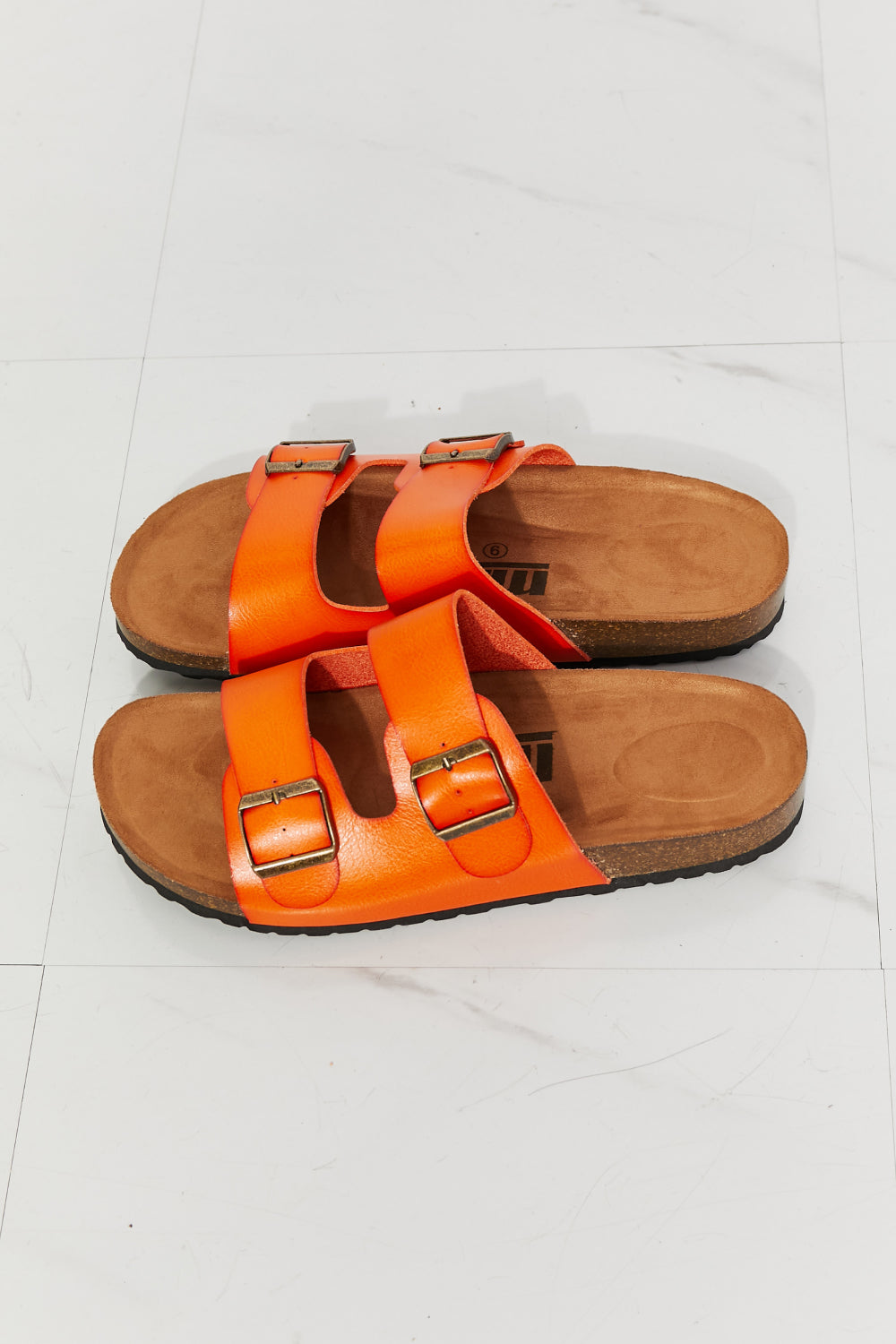 MMShoes Feeling Alive Double Banded Slide Sandals in Orange - The Sapphire Star