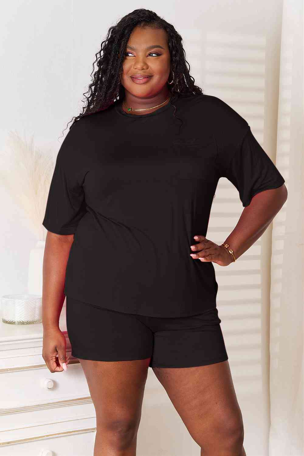 Basic Bae Full Size Soft Rayon Half Sleeve Top and Shorts Set - The Sapphire Star