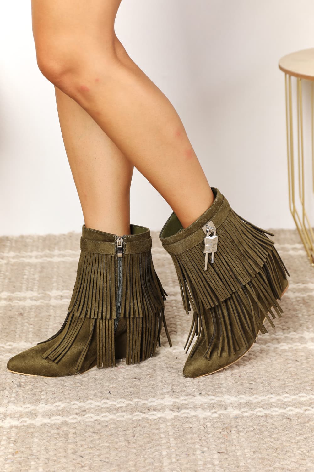 Legend Women's Tassel Wedge Heel Ankle Booties - The Sapphire Star