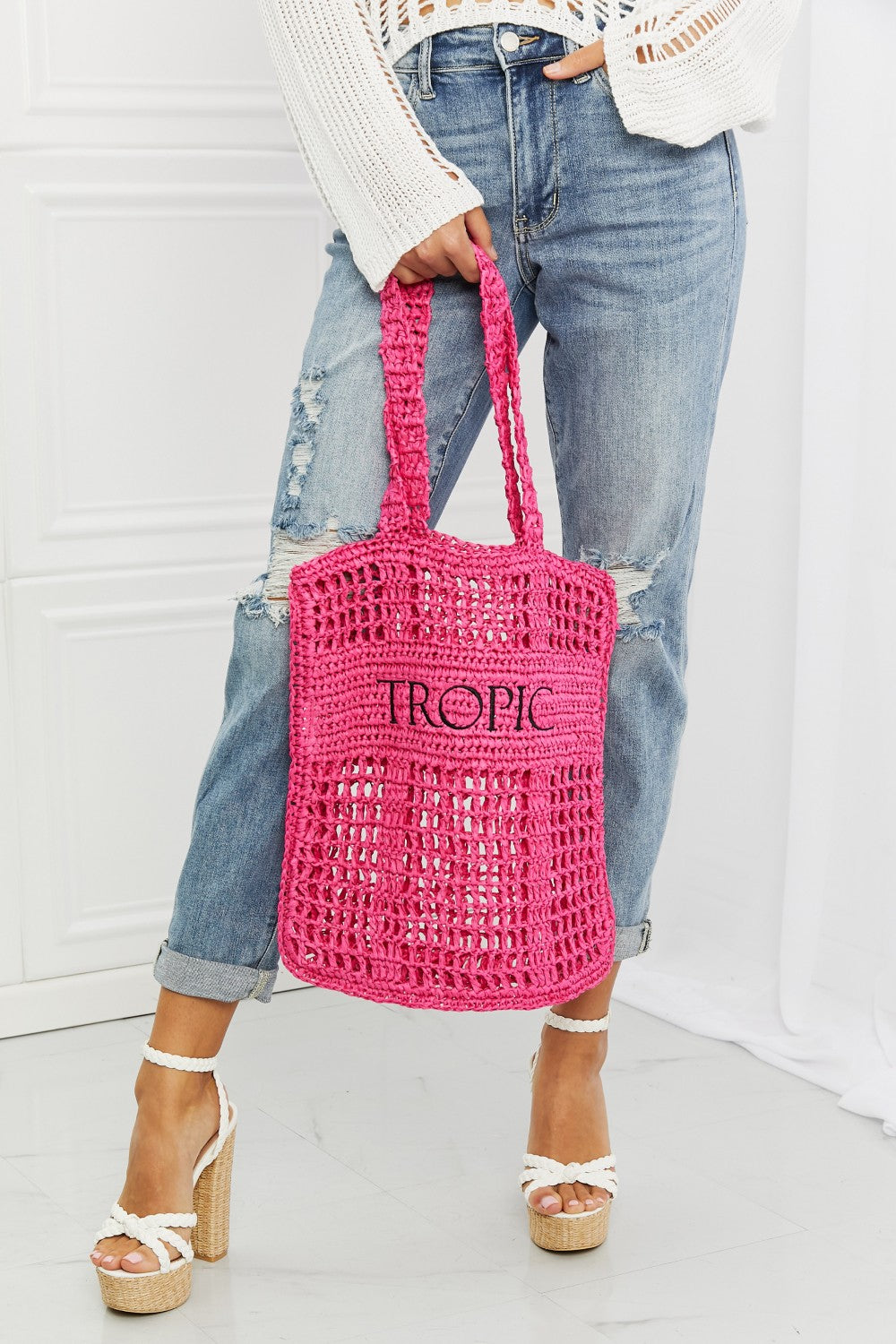 Fame Tropic Babe Staw Tote Bag - The Sapphire Star