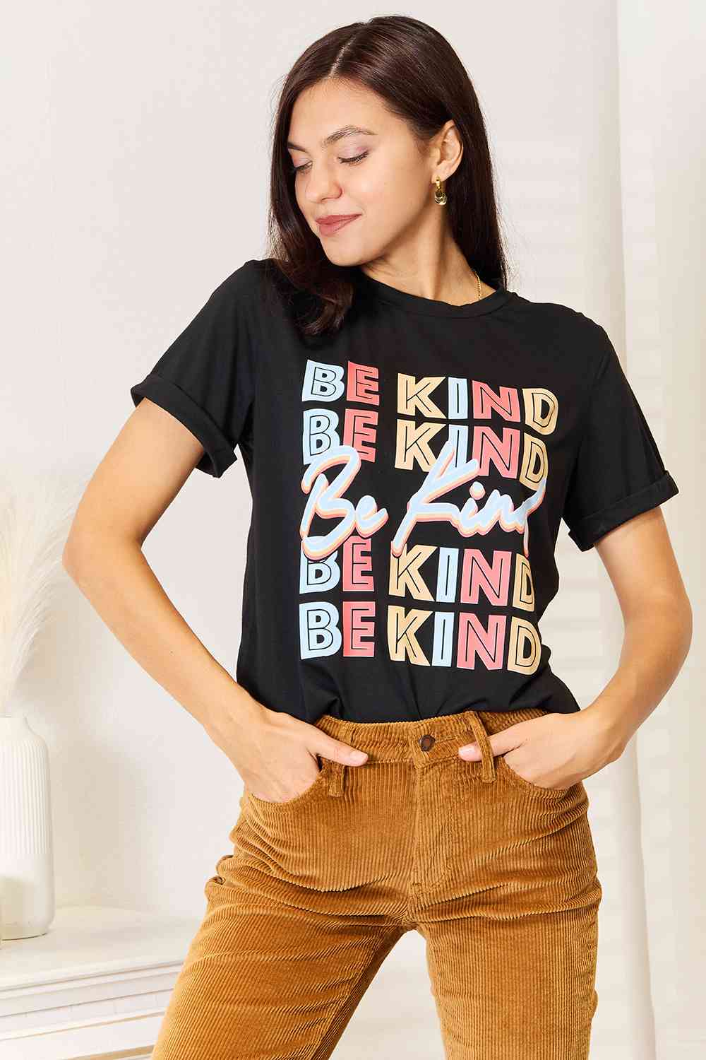 Simply Love BE KIND Graphic Round Neck T-Shirt - The Sapphire Star