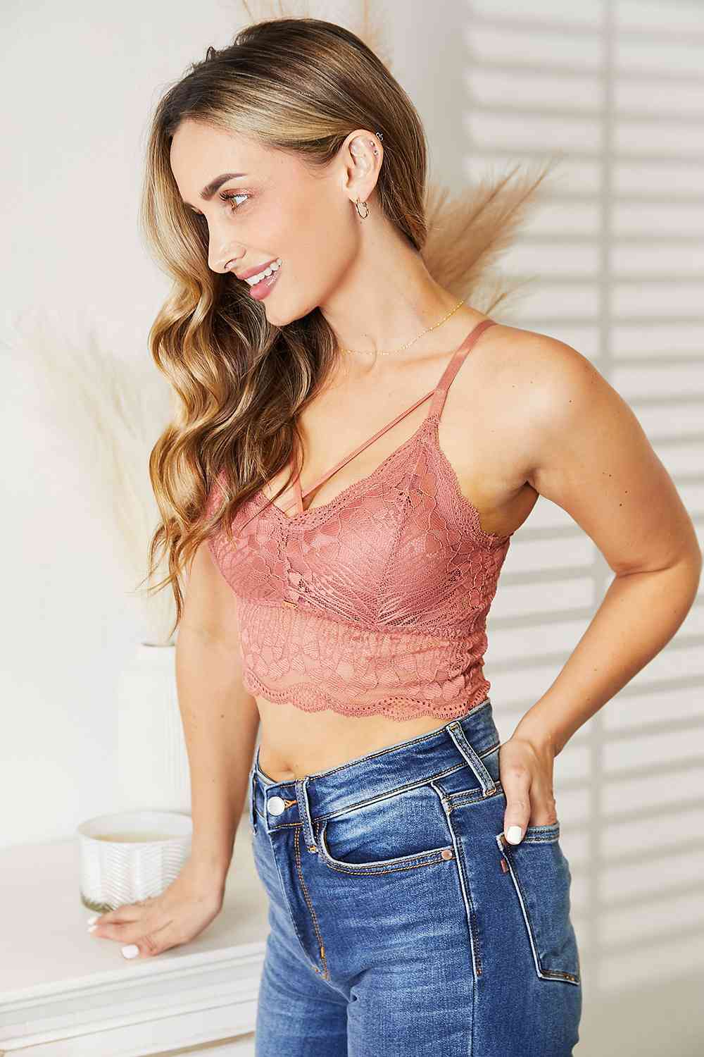 JadyK Luna Crisscross Front Lace Bralette - The Sapphire Star