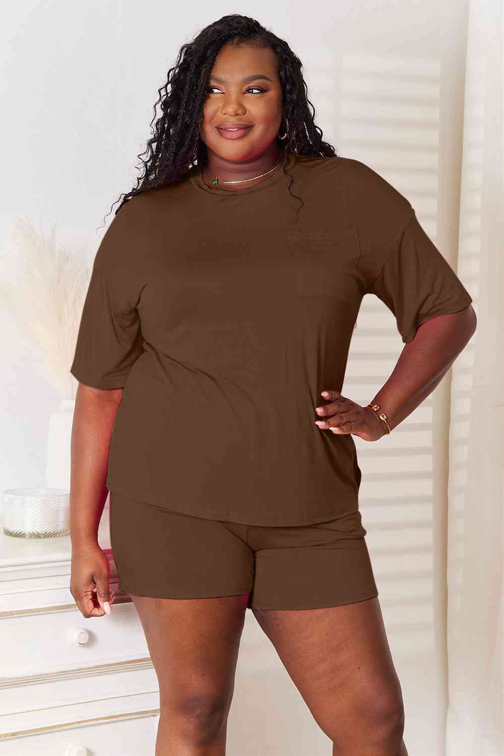 Basic Bae Full Size Soft Rayon Half Sleeve Top and Shorts Set - The Sapphire Star