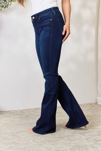 Kancan Full Size Mid Rise Flare Jeans - The Sapphire Star