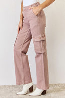 RISEN Full Size High Rise Cargo Wide Leg Jeans - The Sapphire Star
