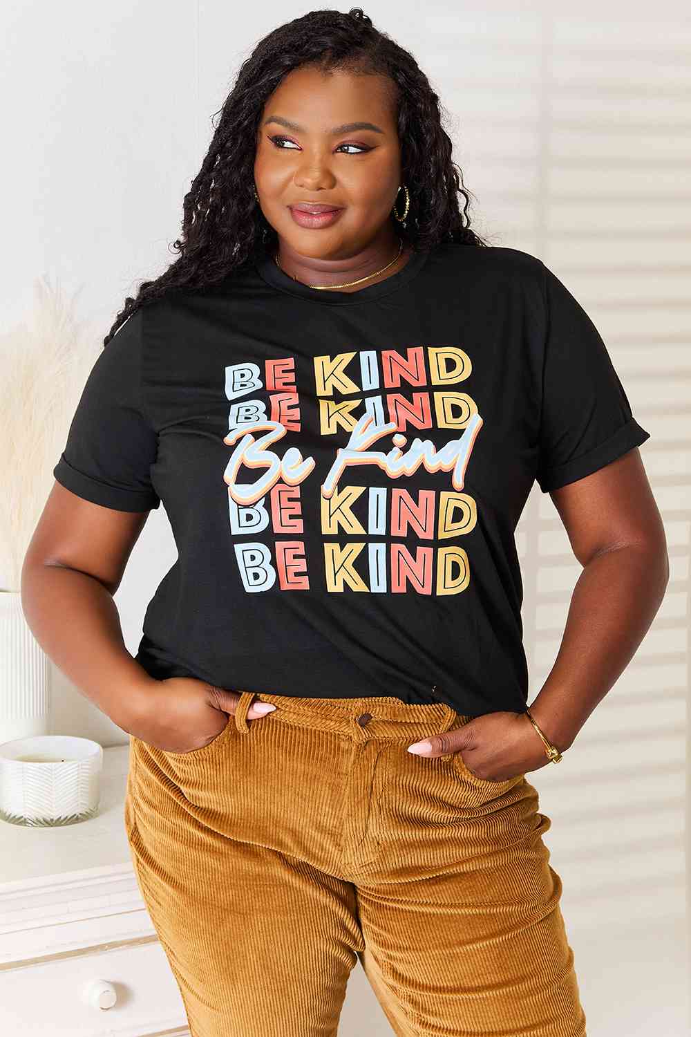 Simply Love BE KIND Graphic Round Neck T-Shirt - The Sapphire Star