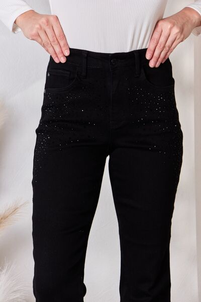 Judy Blue Full Size Rhinestone Embellishment Slim Jeans - The Sapphire Star